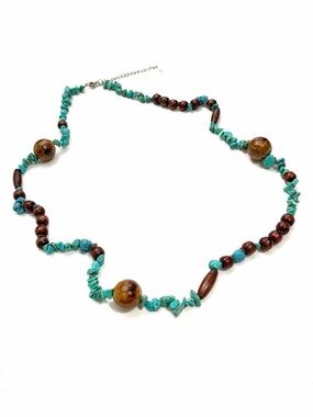 EsMor Turquoise and Brown Beaded Necklace